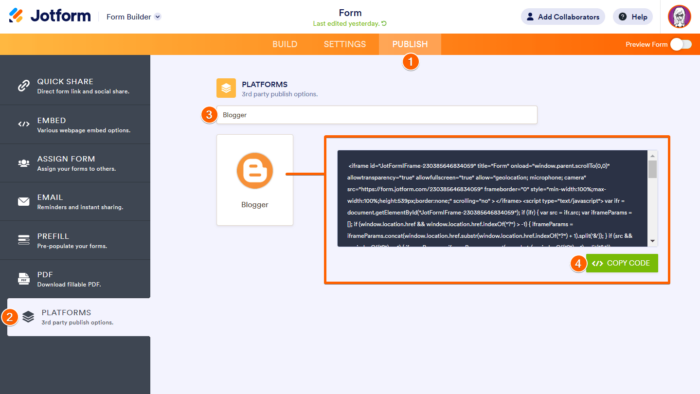 How To Add A Form To Blogger