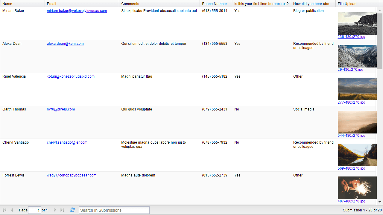 Grid Listing Report