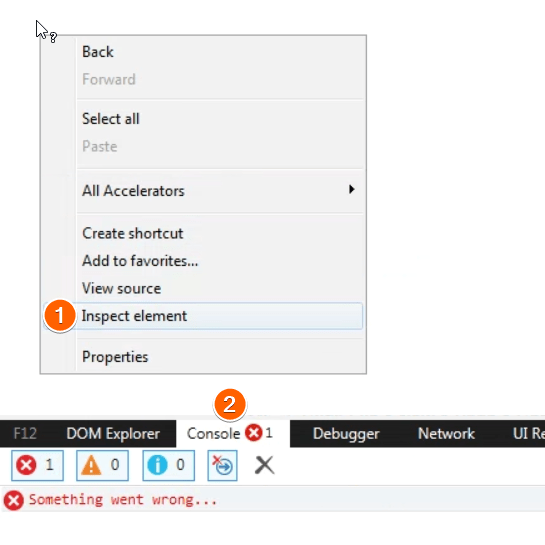 Steps to view console logs in Internet Explorer