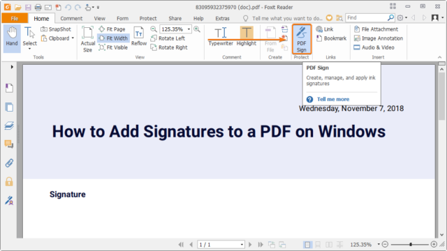 pdf reader pro and signatures