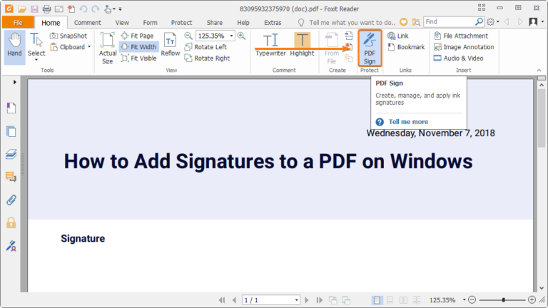 forgot password foxit reader signature