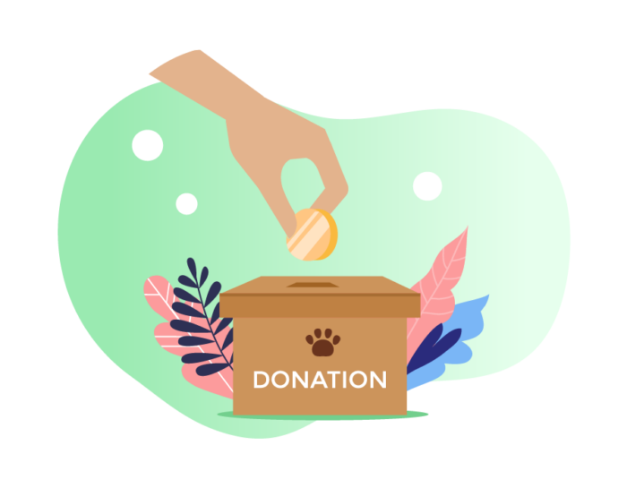 A donor is making a donation to an animal rescue organization