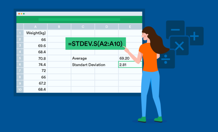 كيفية حساب الانحراف المعياري في Excel