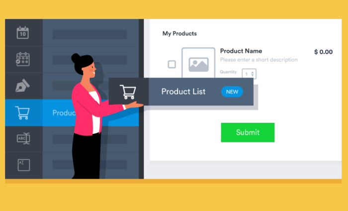Introducing a new product list form field