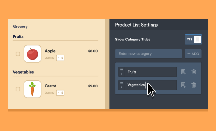 Announcing product categories for order forms