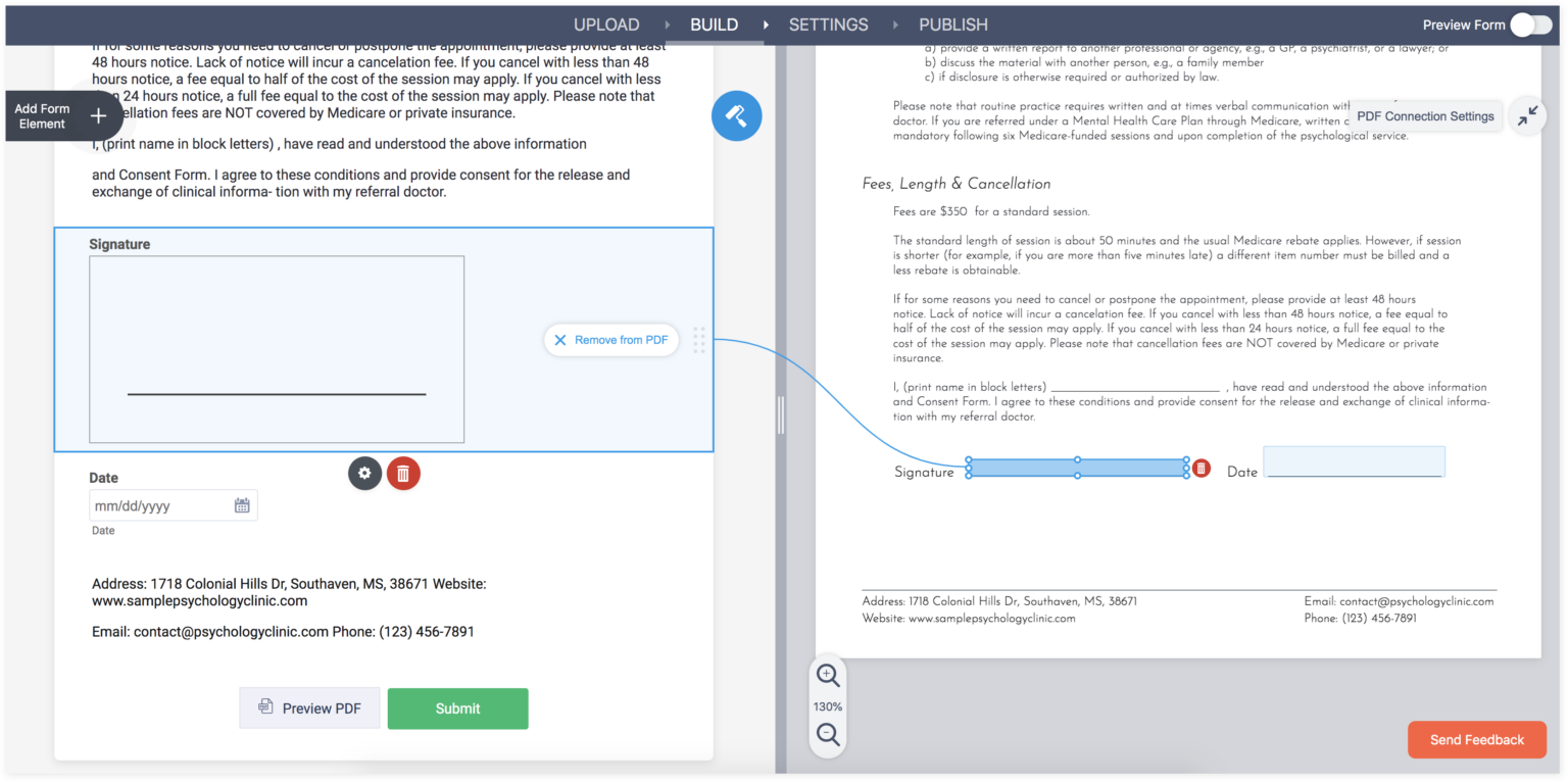 import data into pdf form