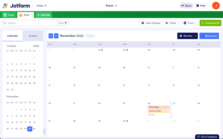 How to Add Different Views to Jotform Tables