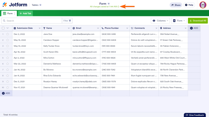 How To View Revision History In Jotform Tables