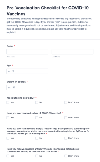 Tips for vaccine prescreening and scheduling | The Jotform Blog