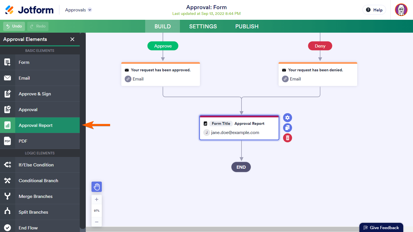 How to Send an Approval Report in Jotform Approvals