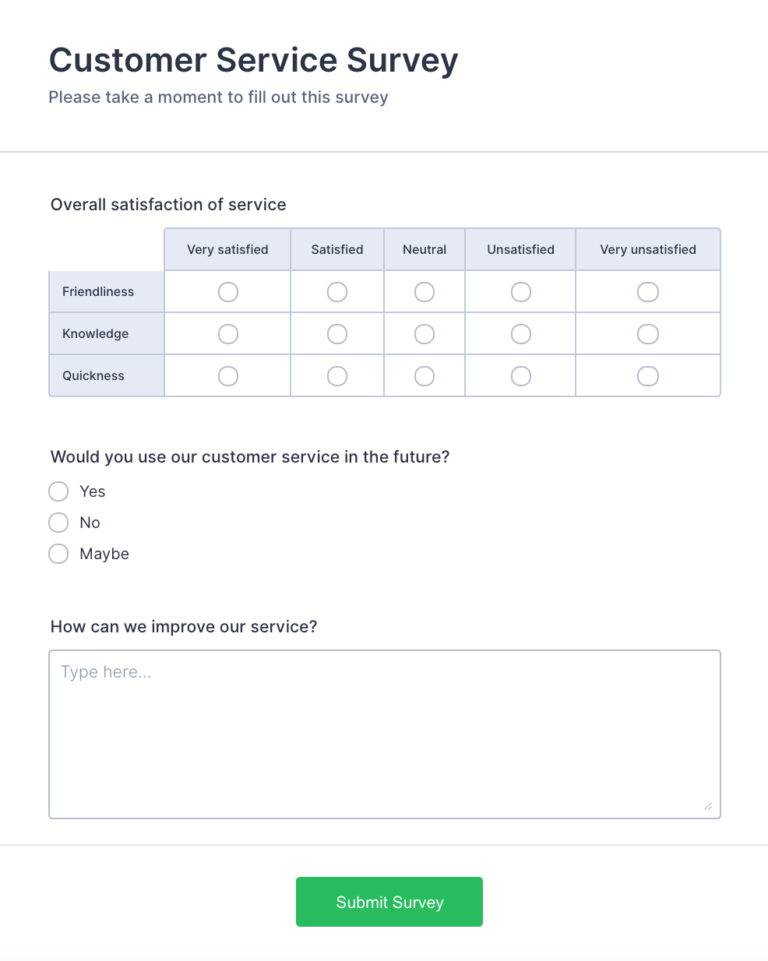 22 excellent customer service survey questions | The Jotform Blog