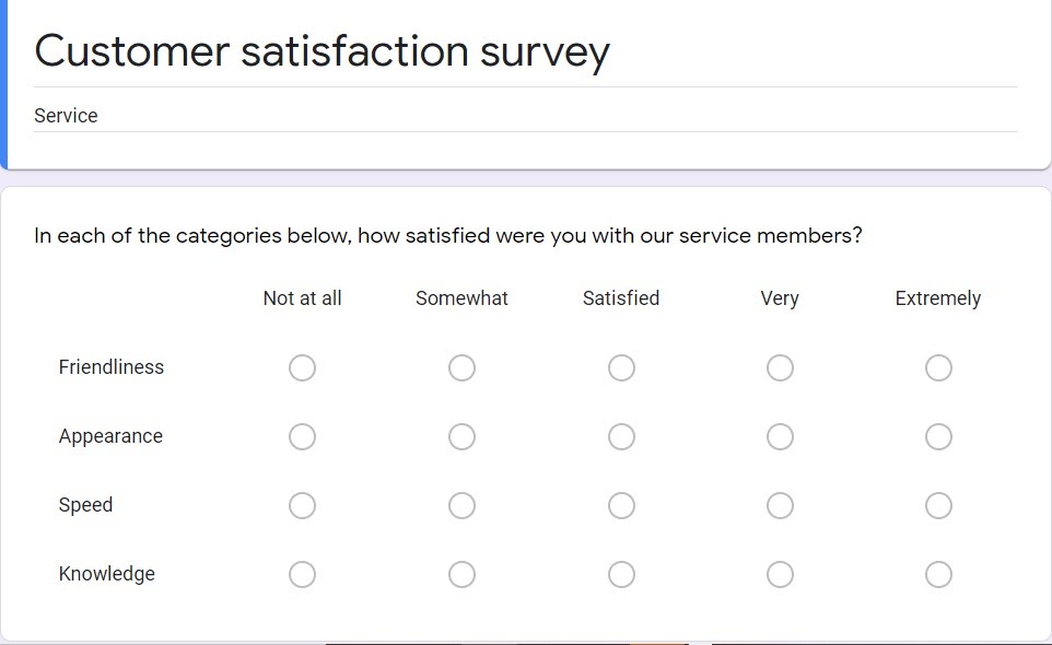 How to add a multiple-choice grid in Google Forms | The Jotform Blog