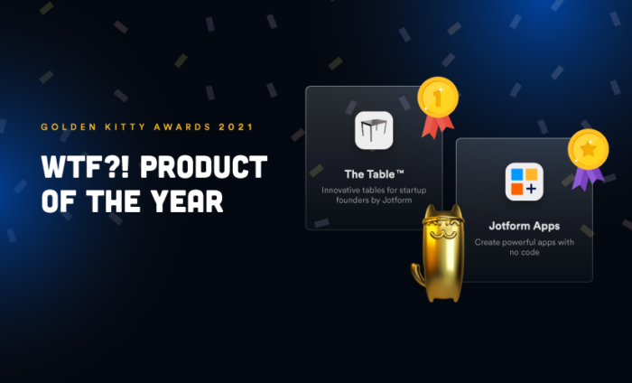 Jotform wins Golden Kitty Award, nominated for another