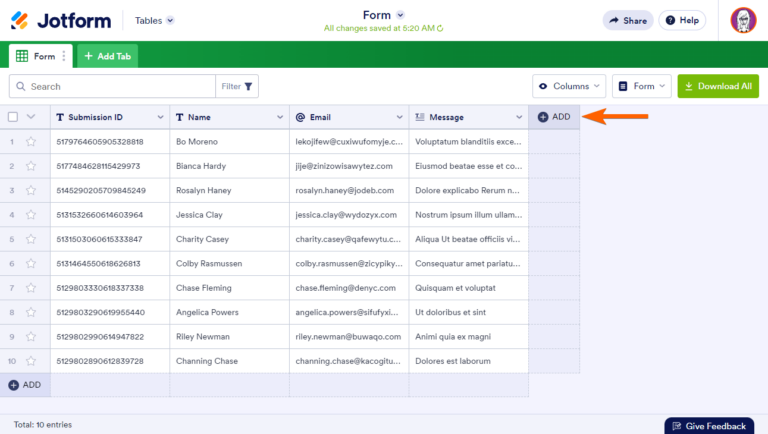 How to Create a Dropdown List in Jotform Tables