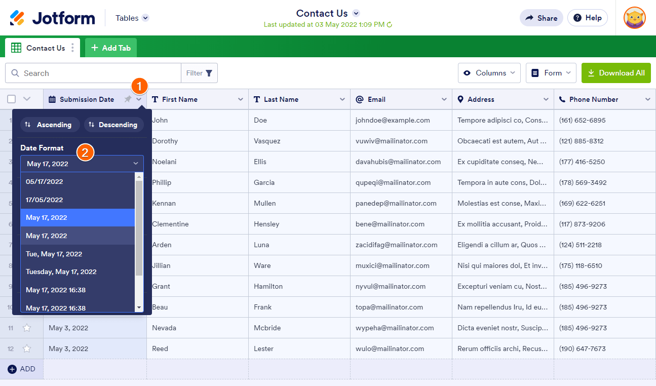 How To Change Submission Date To A Different Format And Timezone