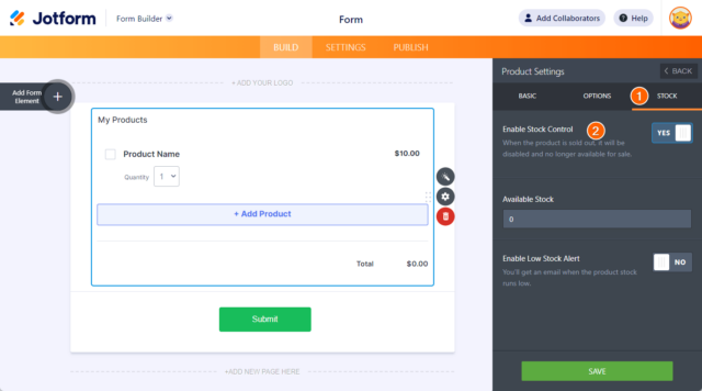 How to Enable and Manage Product Stock in Payment Fields