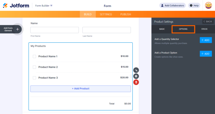 How to Add Options to Payment Forms