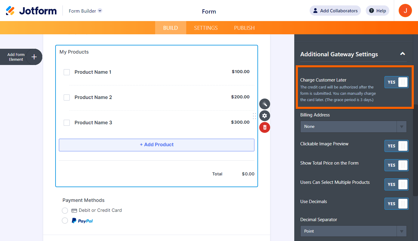 Update payment method