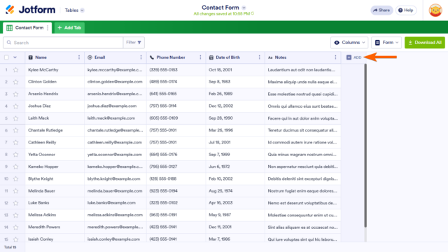 Using Advanced Formula in Jotform Tables