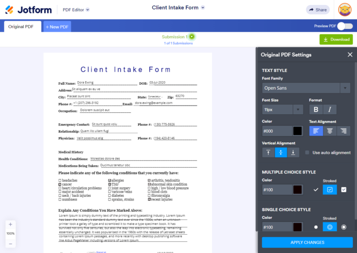 How To Change The Answer Styles In The Original PDF Document