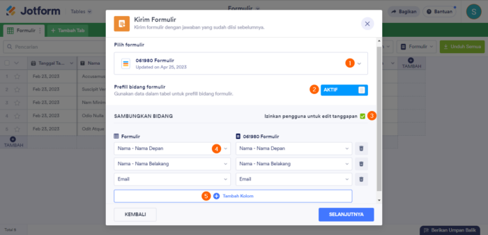 Cara Mengirim Formulir Di Tabel Jotform