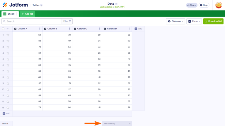 How To Get The Sum Of Fields In Jotform Tables 3085