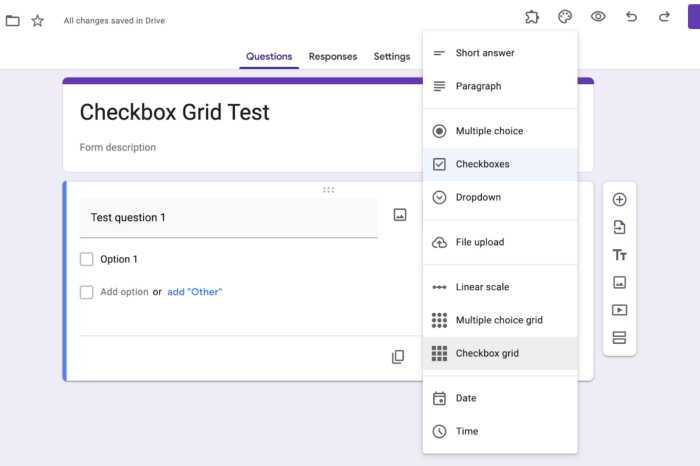 How to make a checkbox grid in Google Forms | The Jotform Blog