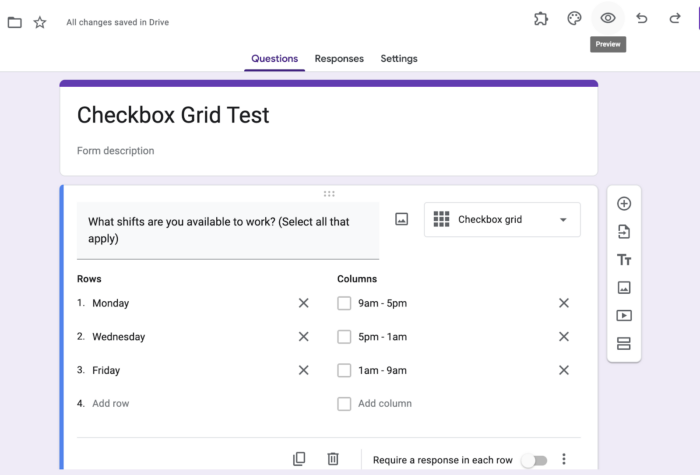 How to make a checkbox grid in Google Forms | The Jotform Blog