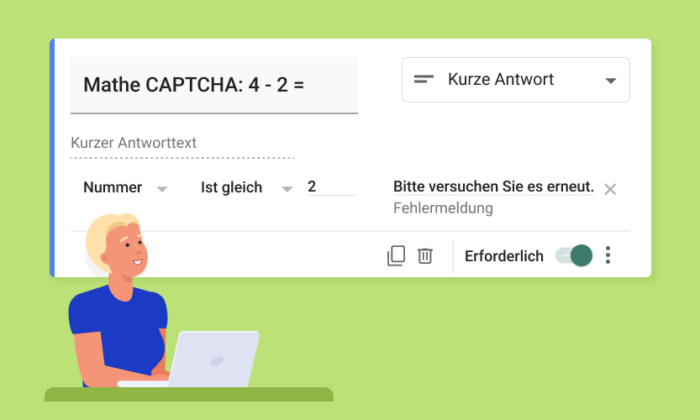 Wie man CAPTCHA zu Google Formulare hinzufügt