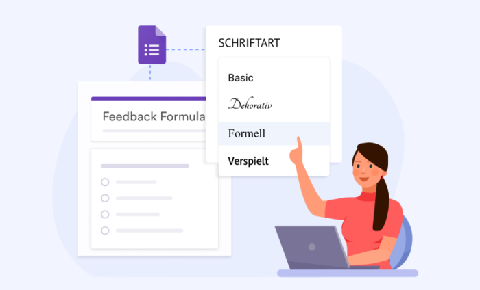 Wie ändert man die Google Forms Schriftart?