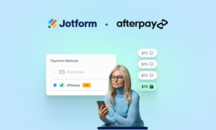 Announcing Jotform’s new Afterpay payment option through Square