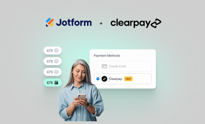 Announcing Jotform’s new Clearpay payment option through Square