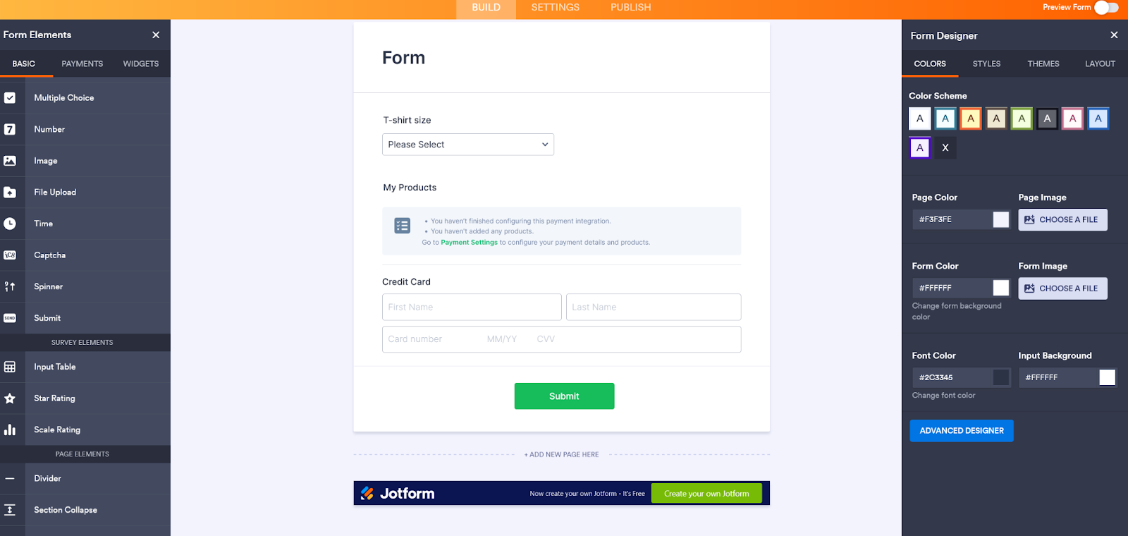 Customizing the Form