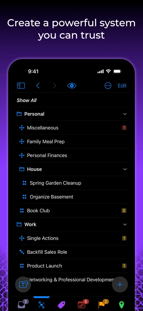 User Interface of OmniFocus