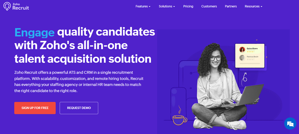 Zoho Recruit Landing Page