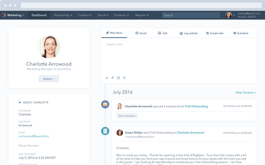 User Interface of HubSpot for Recruiting