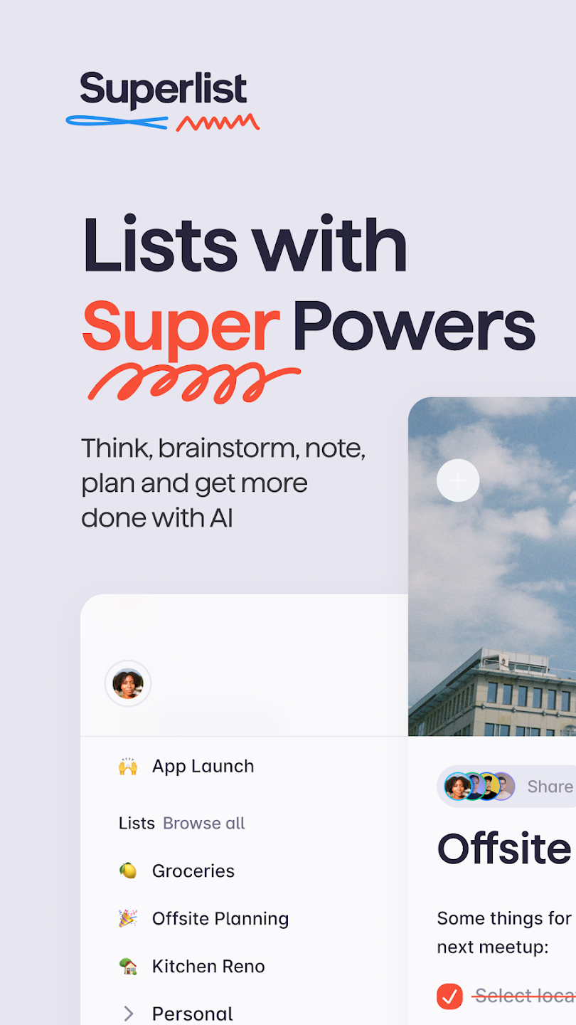 User Interface of Superlist