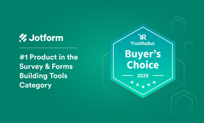 Jotform wins TrustRadius Buyer’s Choice Award